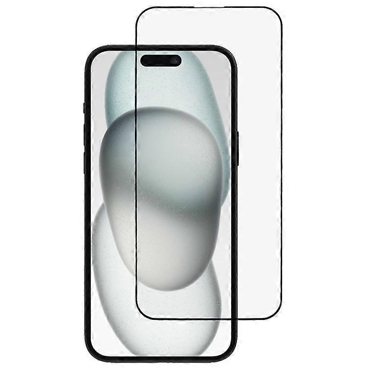 Compatible For iPhone 15 Plus Screen Protector Ultra Clear Metal Frame + Tempered Glass Film