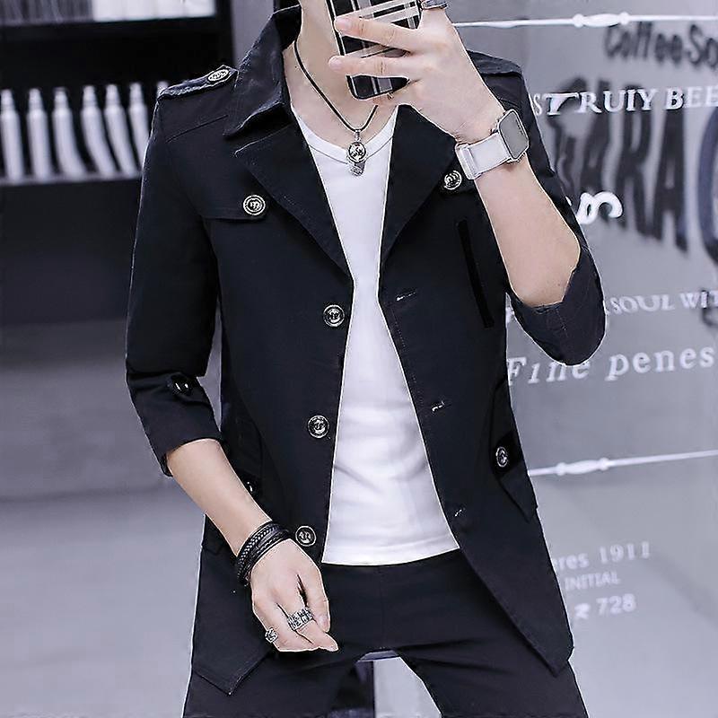 Spring Thin Men 'S Jacket Windbreaker Mid -Length Slim Jacket