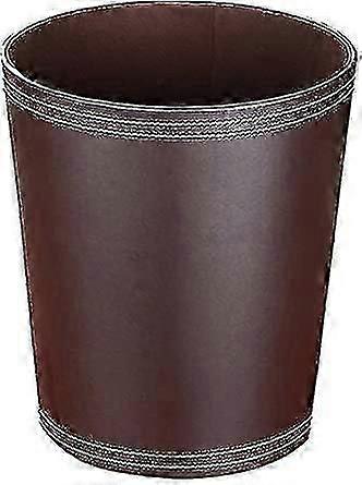 Leather Home Recycling Garbage Bin Trash Can for Office