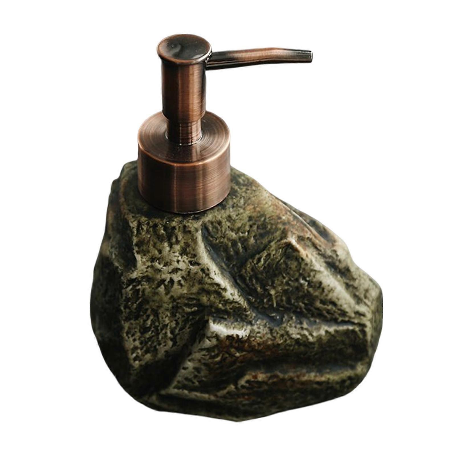 Stone Shape Soap Bottle Liquid Soap Pump Creative Refillable for Countertop