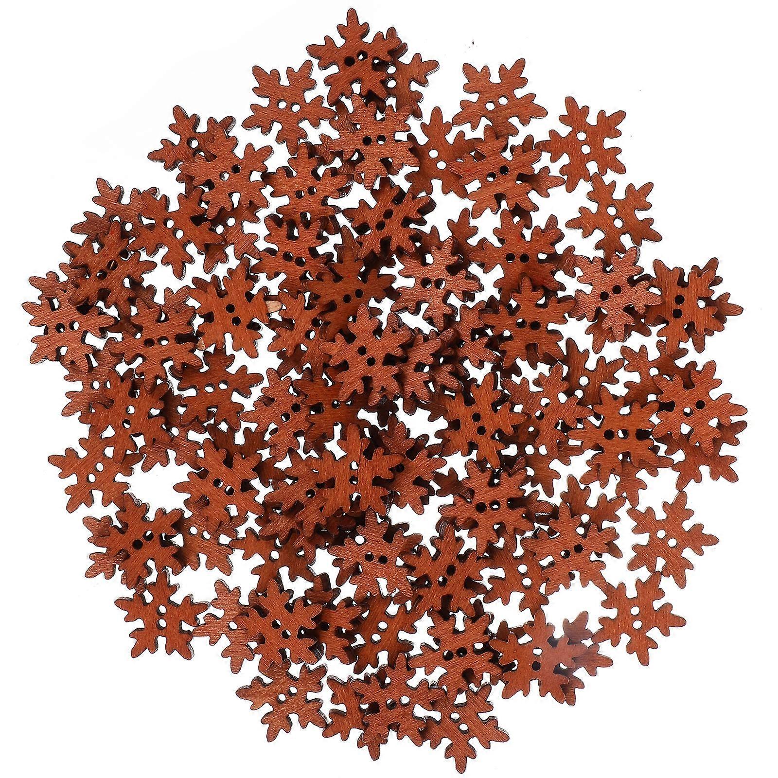 Wood Snowflake Buttons for Creative Arts, Elegant Design for Seasonal Embellishments