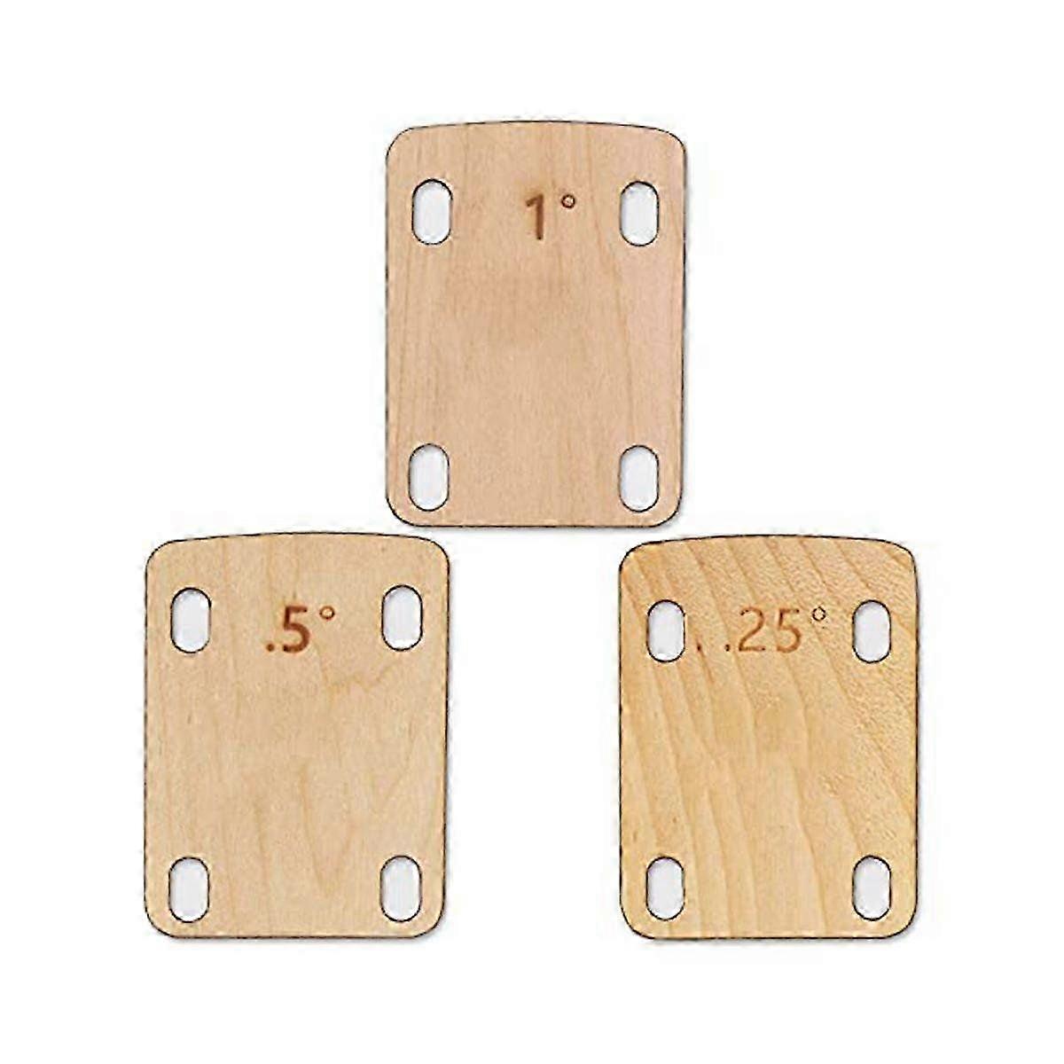 3st gitarrhals Shims, massivt lönnträ gitarr hals shimskydd 0,25, 0,5 och 1 grad gitarr.