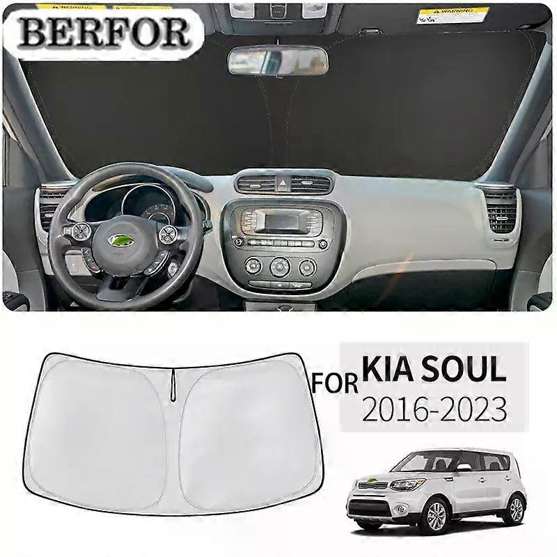For Kia Soul/EV MK2 2014-2023 Car Styling Nano-Insulat Windshield Sunshade UV Block Front Window Sun Visor Foldable Accessories