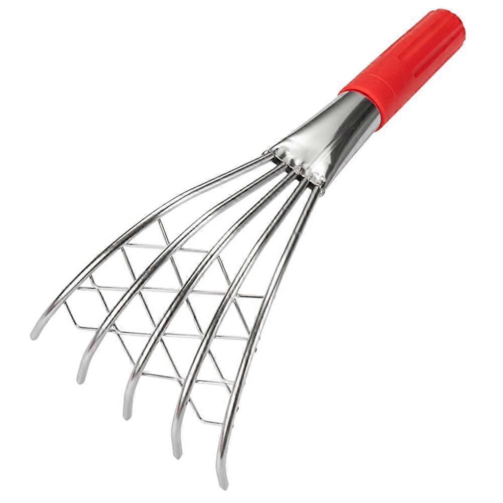 Clamming Rake Metal Beach Tool for Hunting Silver 29x14.5cm Digging 1Set