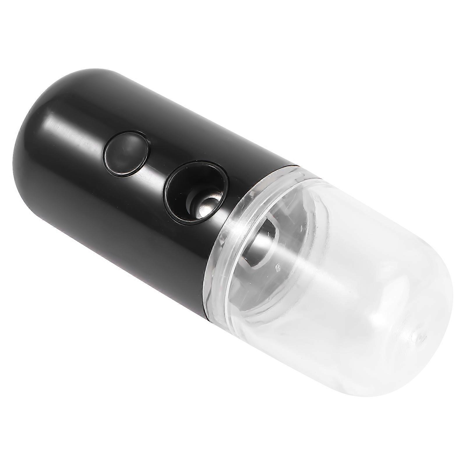 Small Humidifier Nano Spray Humidifier Home Use Black 10x3.5x3.5cm Moisturize Skin 1Pc