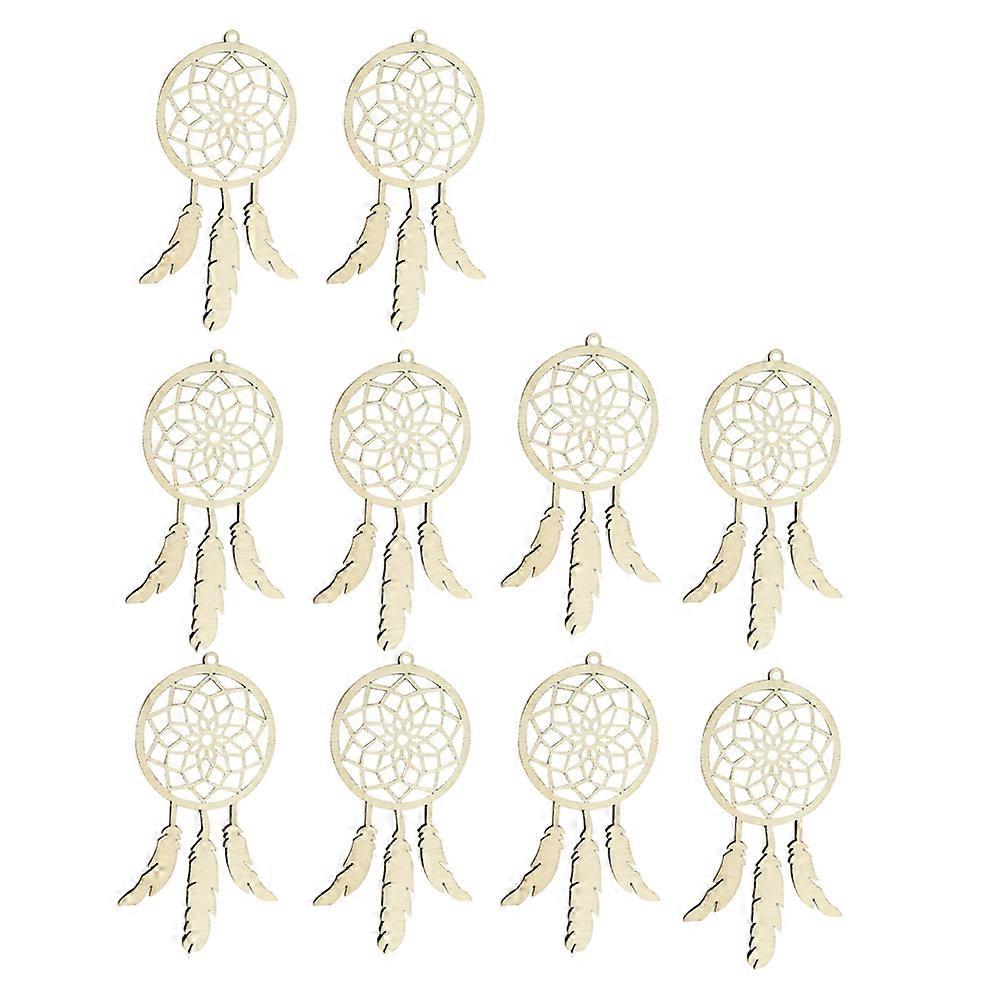 Macrame Supplies Wooden Hanging Decor With Rope For Car Wallet Light Brown 10Pcs