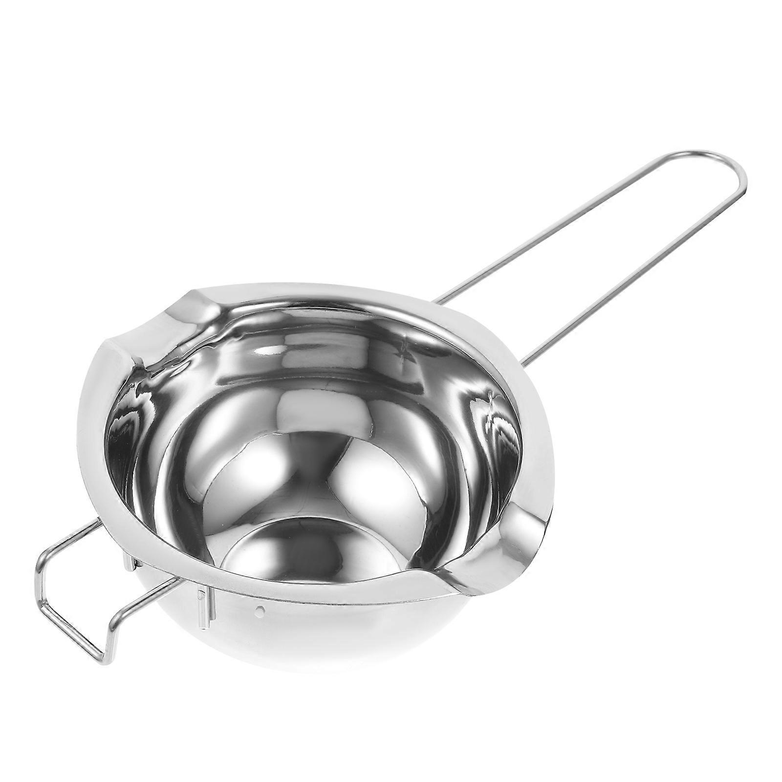 Stainless Steel Chocolate Melt Pan with Groove, Butter Melting Bowl for Baking and Cooking, Easy to Clean and Store, Design for Long Term Use