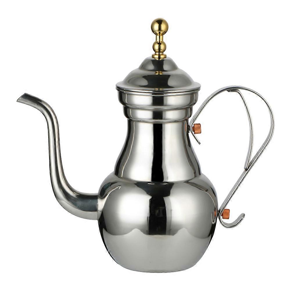 Stainless Steel Kettle with Long Spout, Mesh Filter, and Precise Water Control for Tea and Coffee Brewing