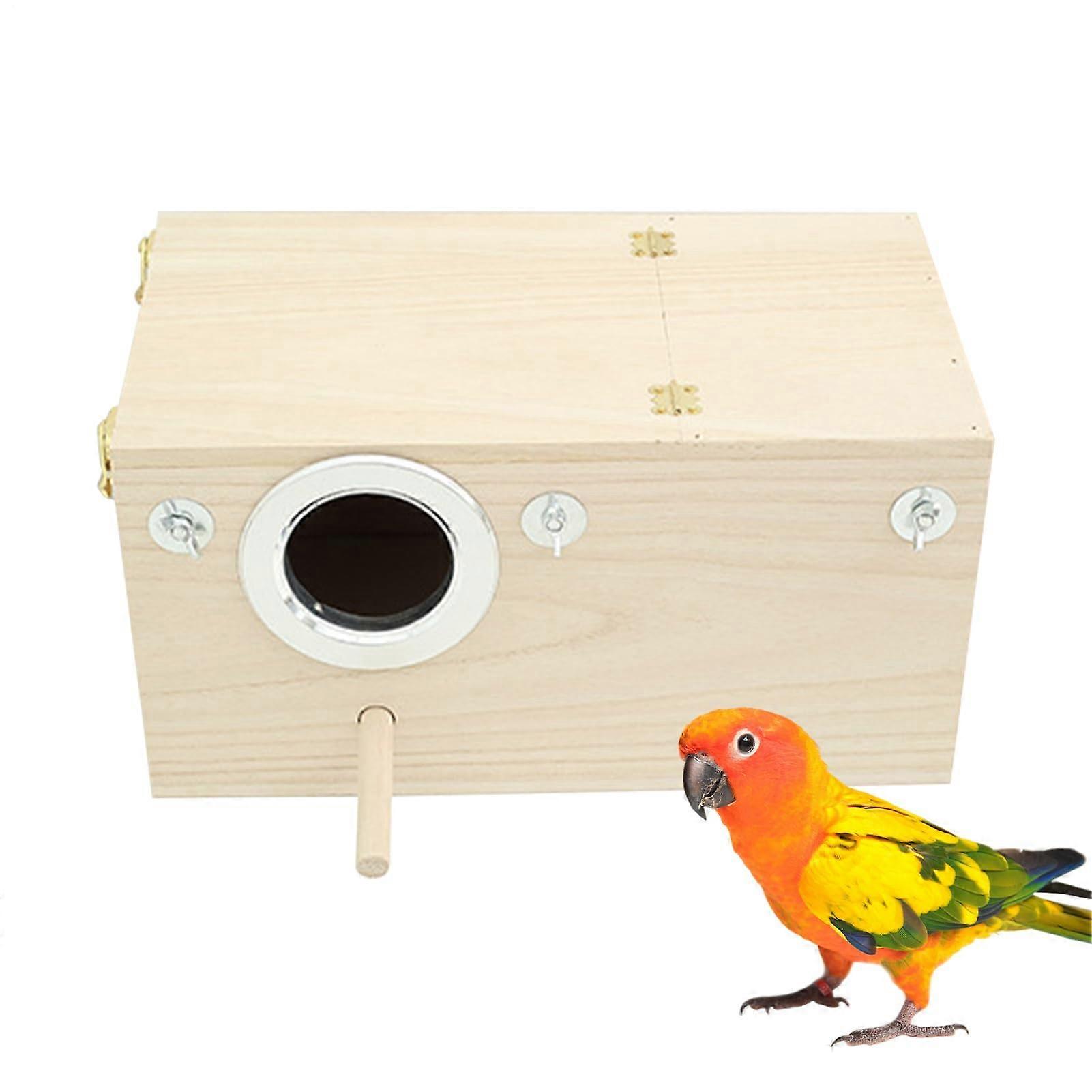 Nymph Parakeet Wooden Nesting Box, Bird Nest for Budgerigars and Lovebirds, Indoor and Outdoor Use, Safe and Comfortable