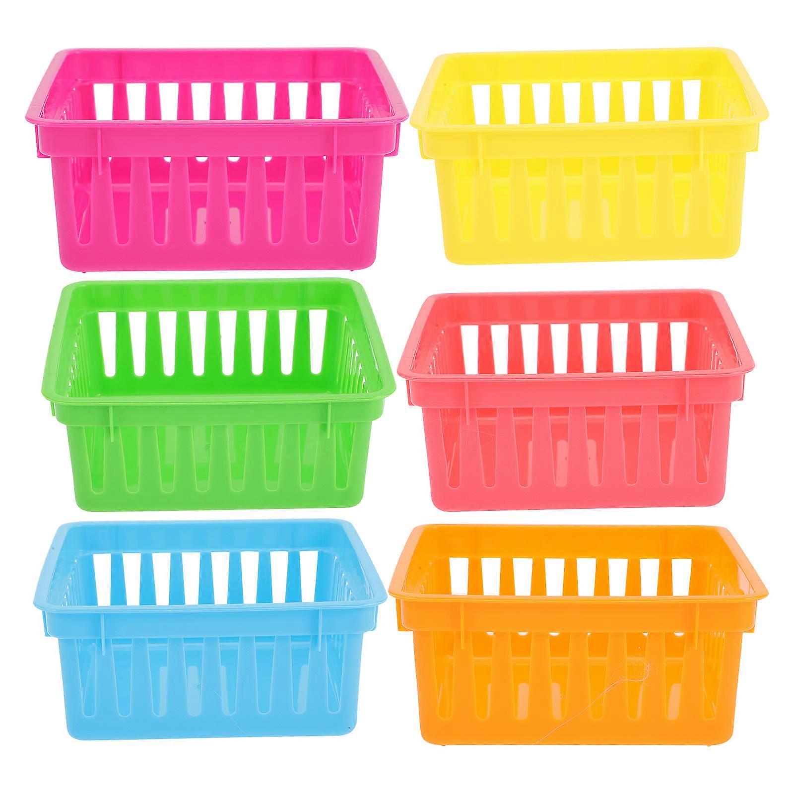 Small Plastic Storage Basket Assorted Color 13.50X13.50X6.20CM Organizing 24Pcs