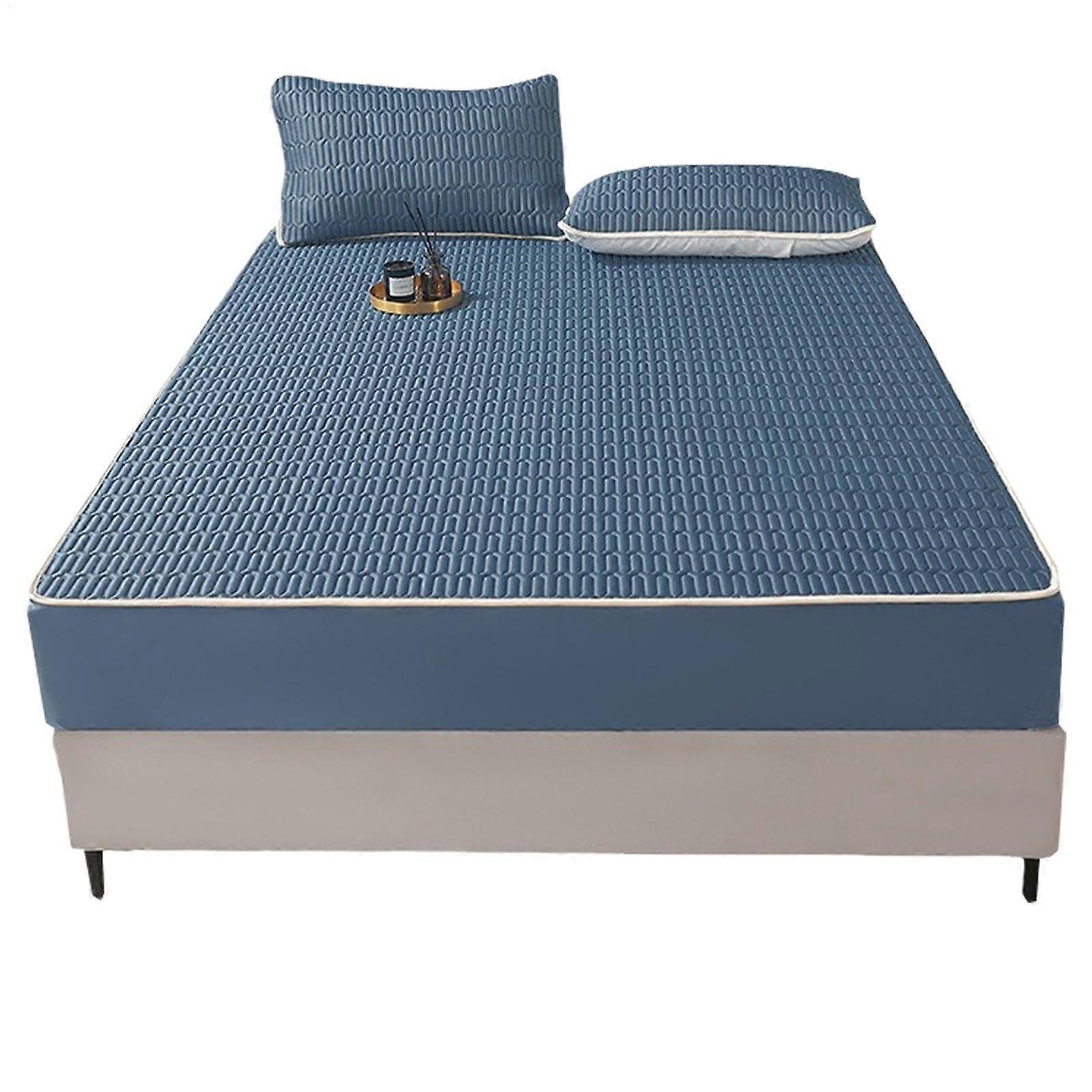 Latex Sheets 150 X 200 Cm | Summer Silk Ice Silk Fitted Sheet, Breathable and Machine Washable, Refreshing for Home