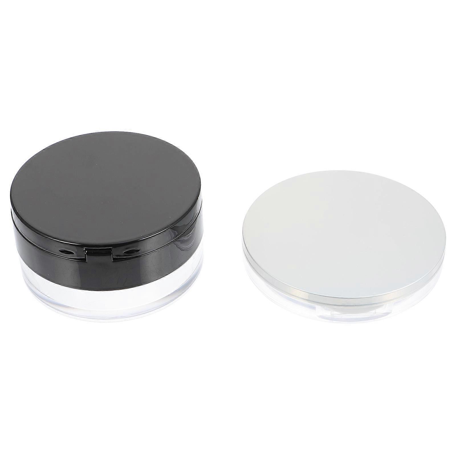 Makeup Powder Container Loose Powder Case Glass Powder Container With Puff Business Trip 2 Sets