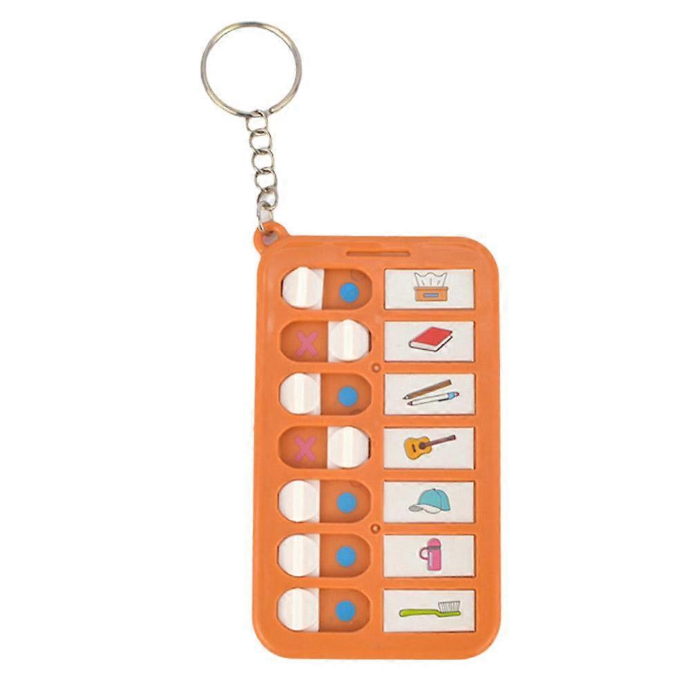 For Kids Anti-Forgetfulness Checklist Keychain Portable ABS Task Planner Card Punch for Backpack Habit Tracker Learning Aid