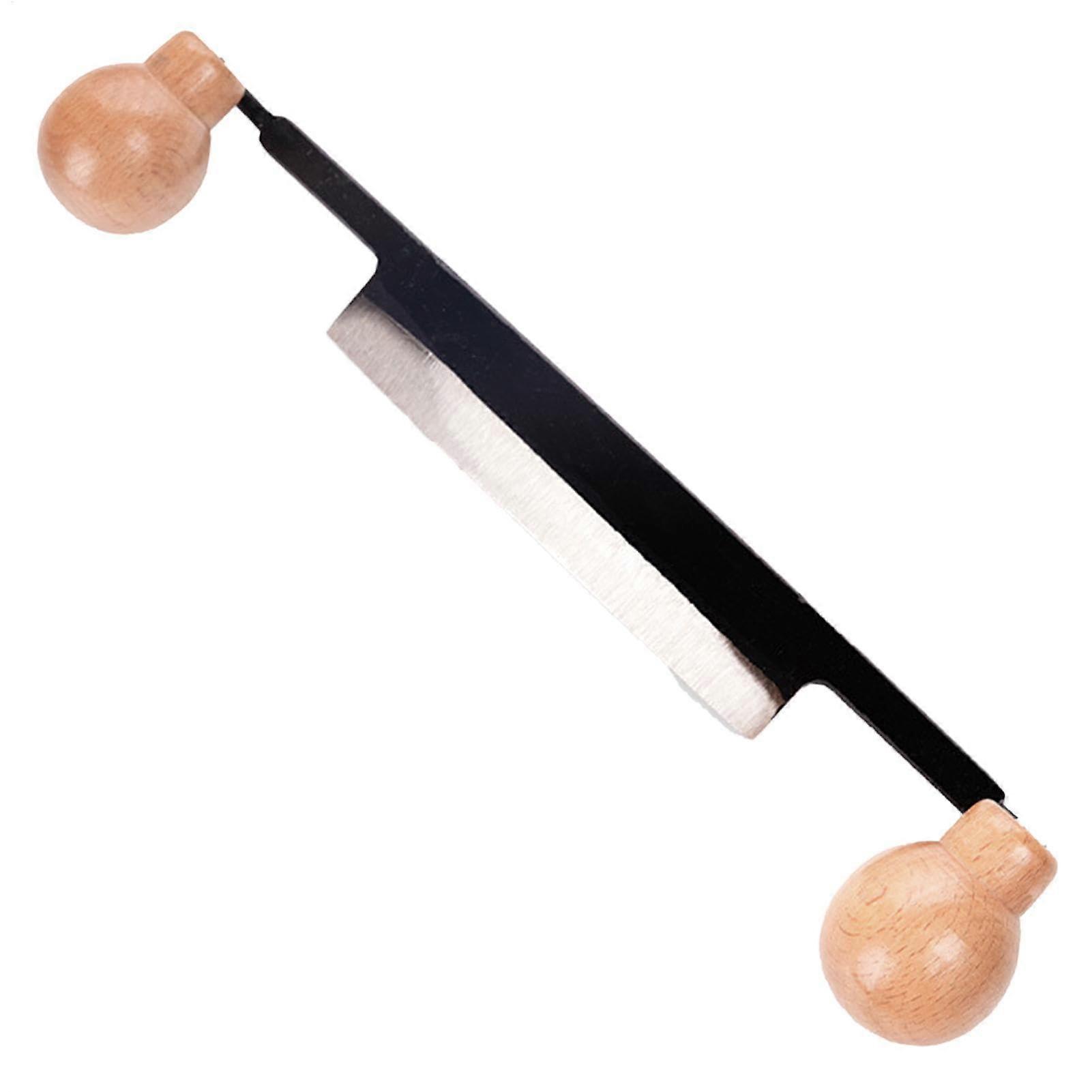 Pull Cutter Debarking Tool With Dual Handle Grooved Scraper For Bark Removal In Woodworking