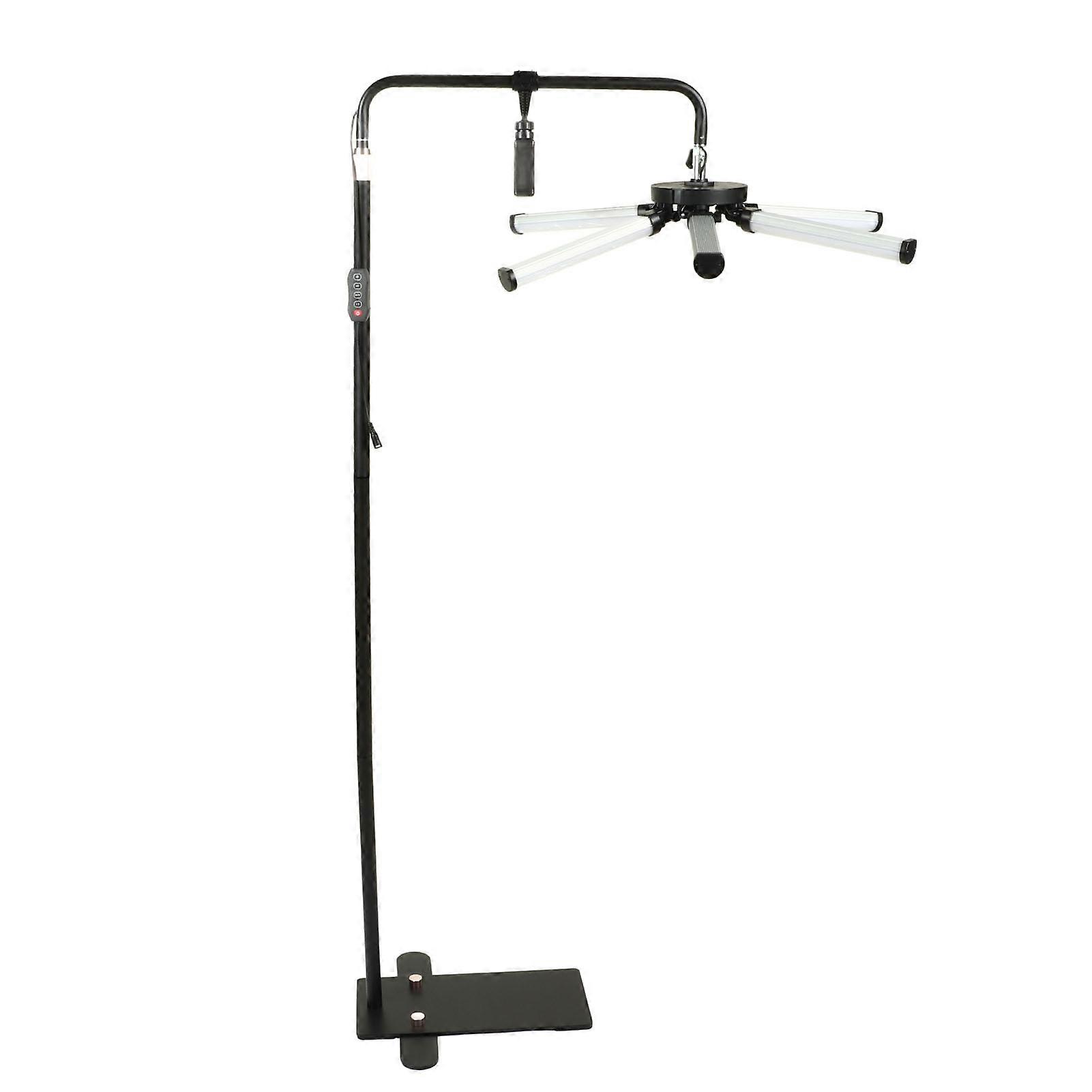 LED Floor Lamp Dimmable 3200‑5600K Beauty Floor Lamp Detachable 7 Color Temperature Light with 6 Bulbs 100‑240V US Plug 