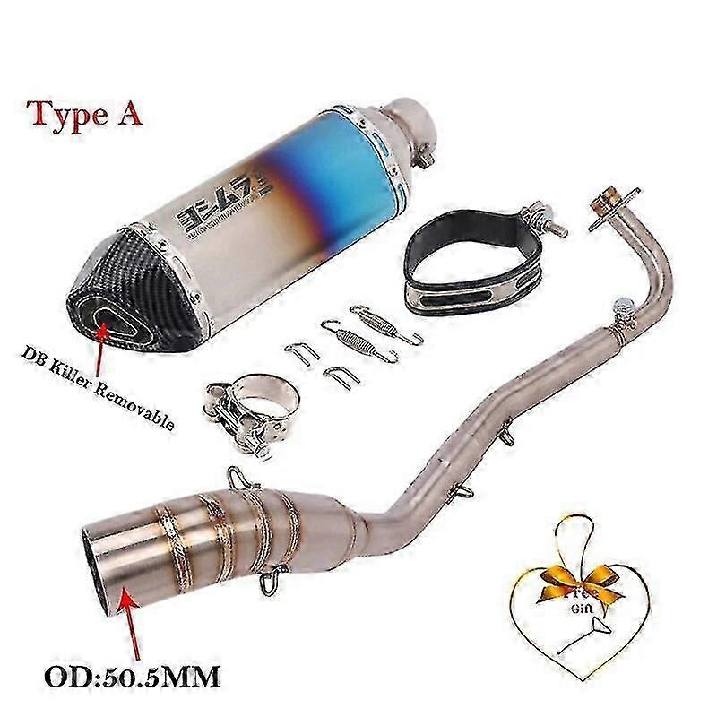 Unique Pipeslip On For Kawasaki Z125 Z 125 Motorcycle Escape Modified Full System Front Middle Link Pipe Db Killer Muffler 51mm