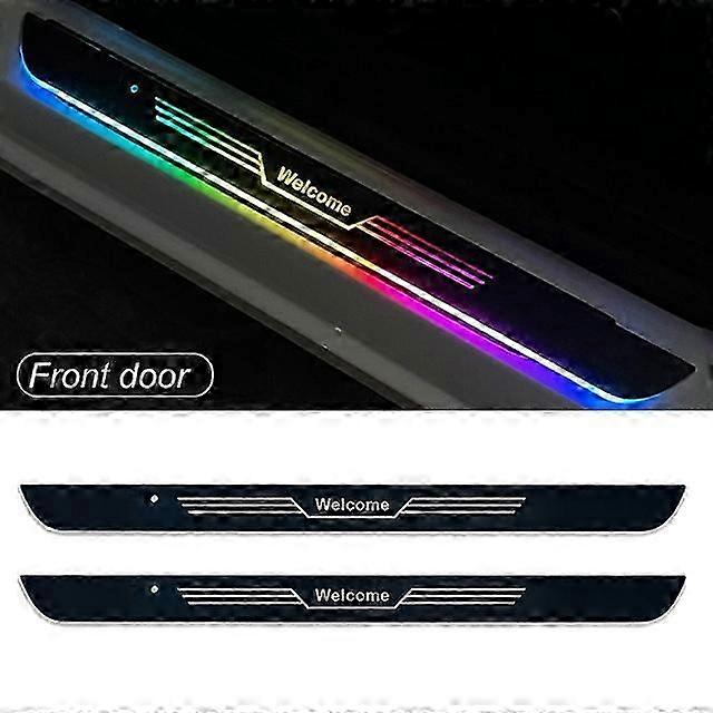 4/2 stuks aangepaste autodeur dorpel verlicht licht licht logo projectorlamp power moving led welkomstpedaal auto scuff plate pedaal