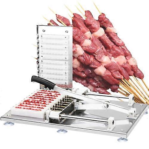 Manual shish kebab maker with bamboo skewers – for grill and vegetable skewers, enhances the party cooking experience.