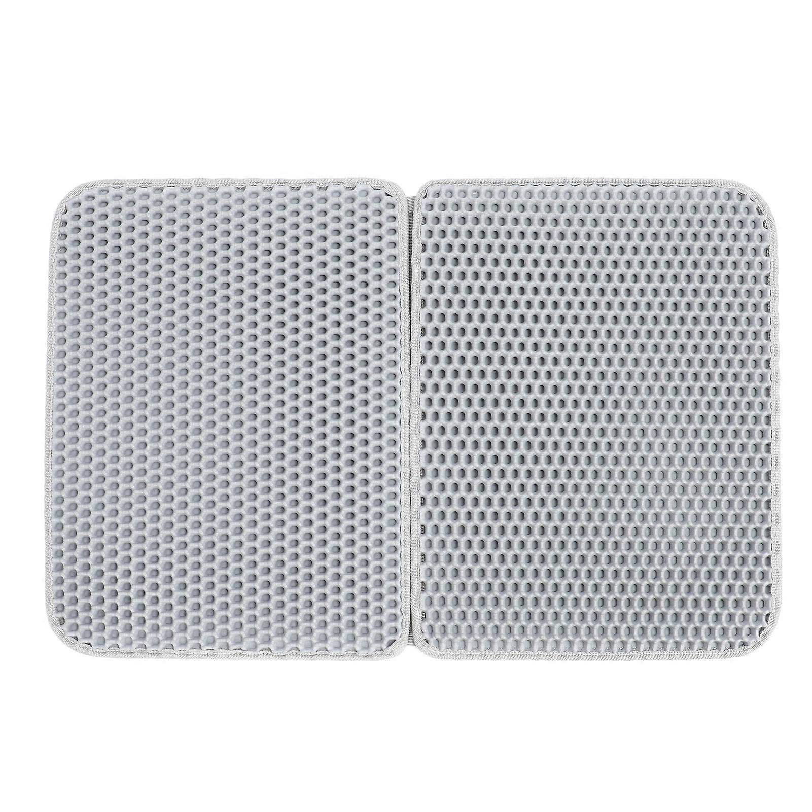 Double Layer Cat Litter Mat EVA Easy to Clean Washable Anti Slip Foldable Litter Catcher Mat for Cats Dogs