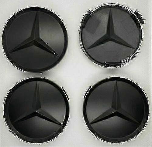 Set of 4 Matte Black Alloy Wheel Caps 75mm for Certain Brand