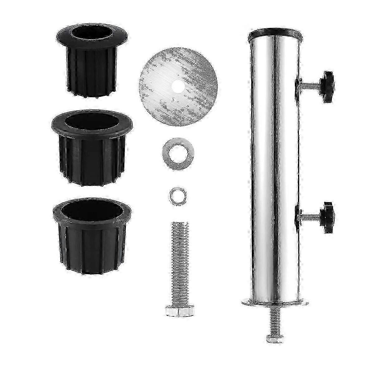 Outdoor Parasol Base Holder Insert Pipe Sleeve, Umbrella Pole Mount Stand Tube Set
