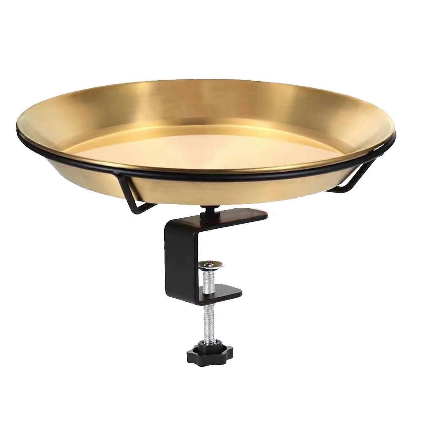 Deckmounted bird bath feeder, lightweight bird bath with adjustable stable clips, outdoor bird bath bowl for attracting birds.