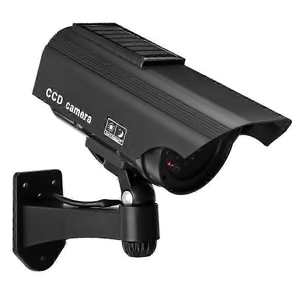 Solar Powered Simulated Dummy Camera Security CCTV Outdoor Waterproof Emulation IR LED Flash
