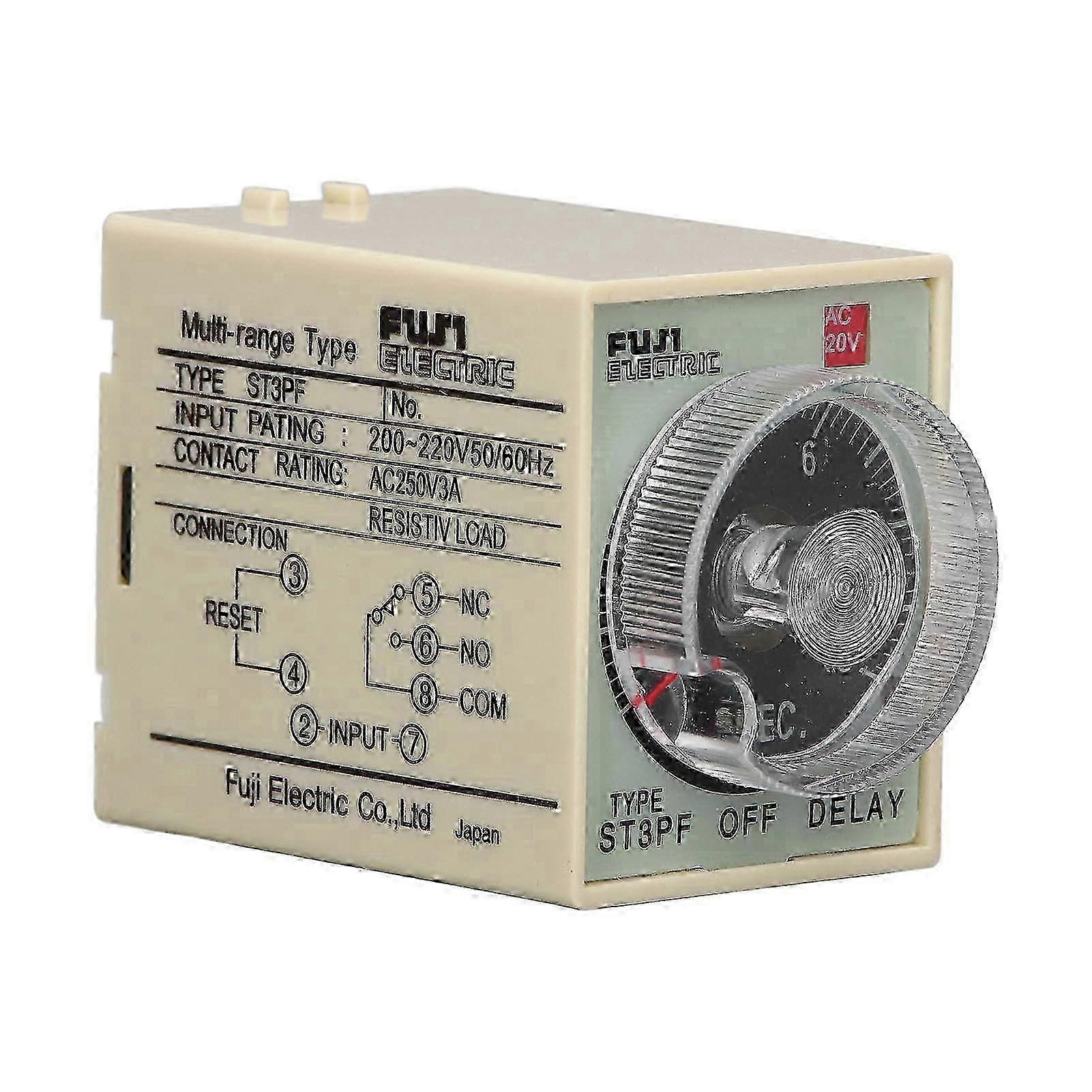 Time Delay Relay Long Lasting Fine Workmanship ABS Outer Casing Small Volume ST3PF 10S Timer Time Relay