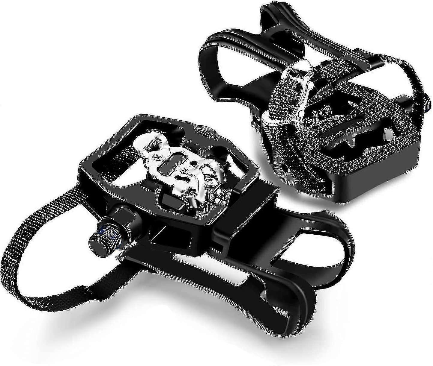 Compatible Spin Bike Pedals with Clips - SPD Pedals for Spin Bikes - Toe Cages for Use with Certain Brands - 9/16' Size