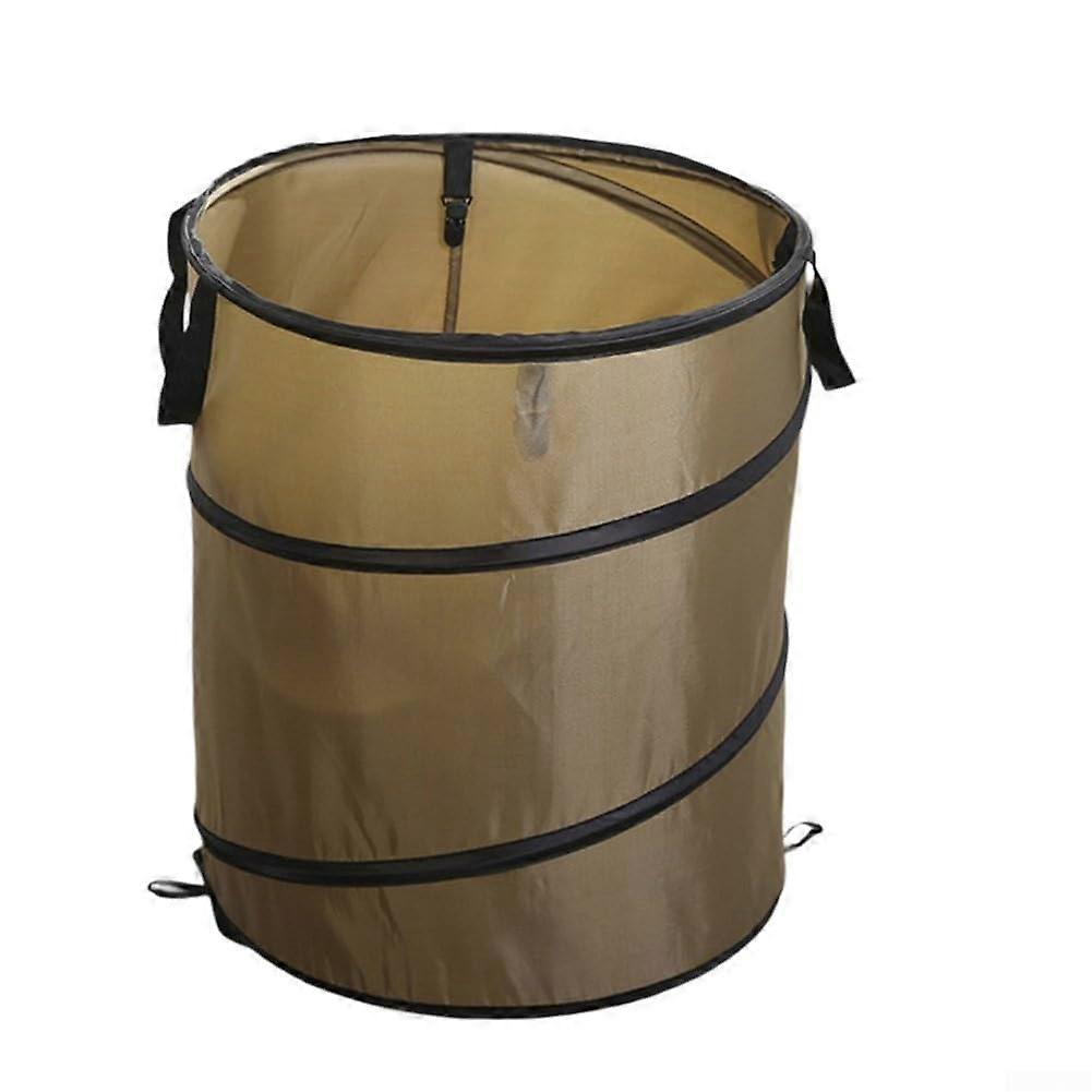 Outdoor waste storage solution, portable and wearresistant, available in multiple colors (small size with clip, dark brown)