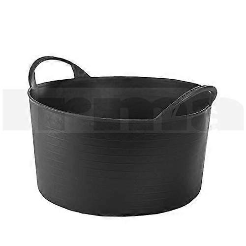 Flexible Rubber Bucket 14L Black Mixing Tray for Mortar, Construction, and Cement Applications