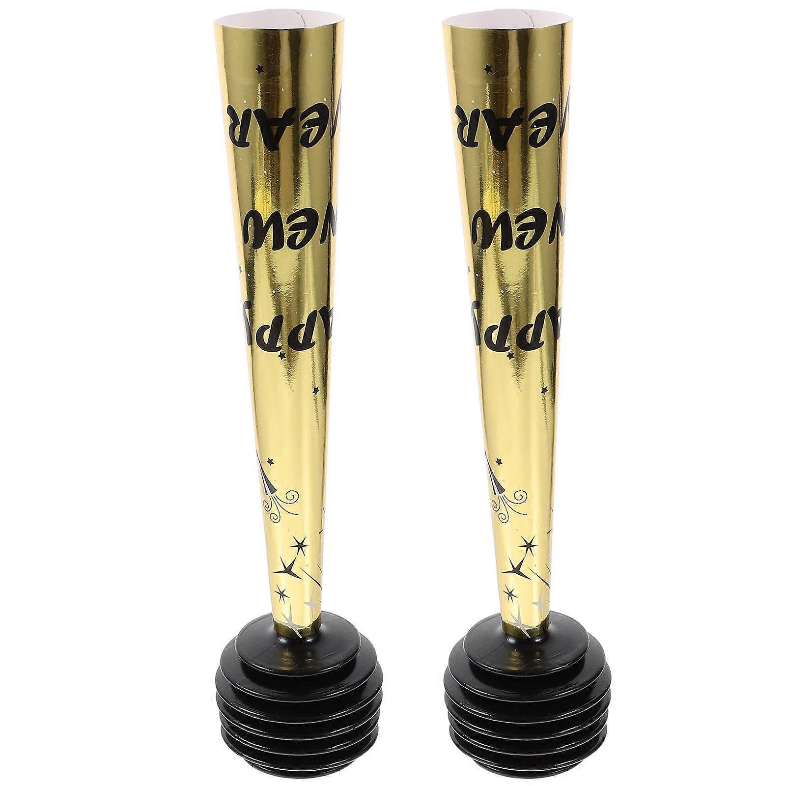Portable Horn Toy Golden Party Horns Noisemakers Camping Trips 2Pcs