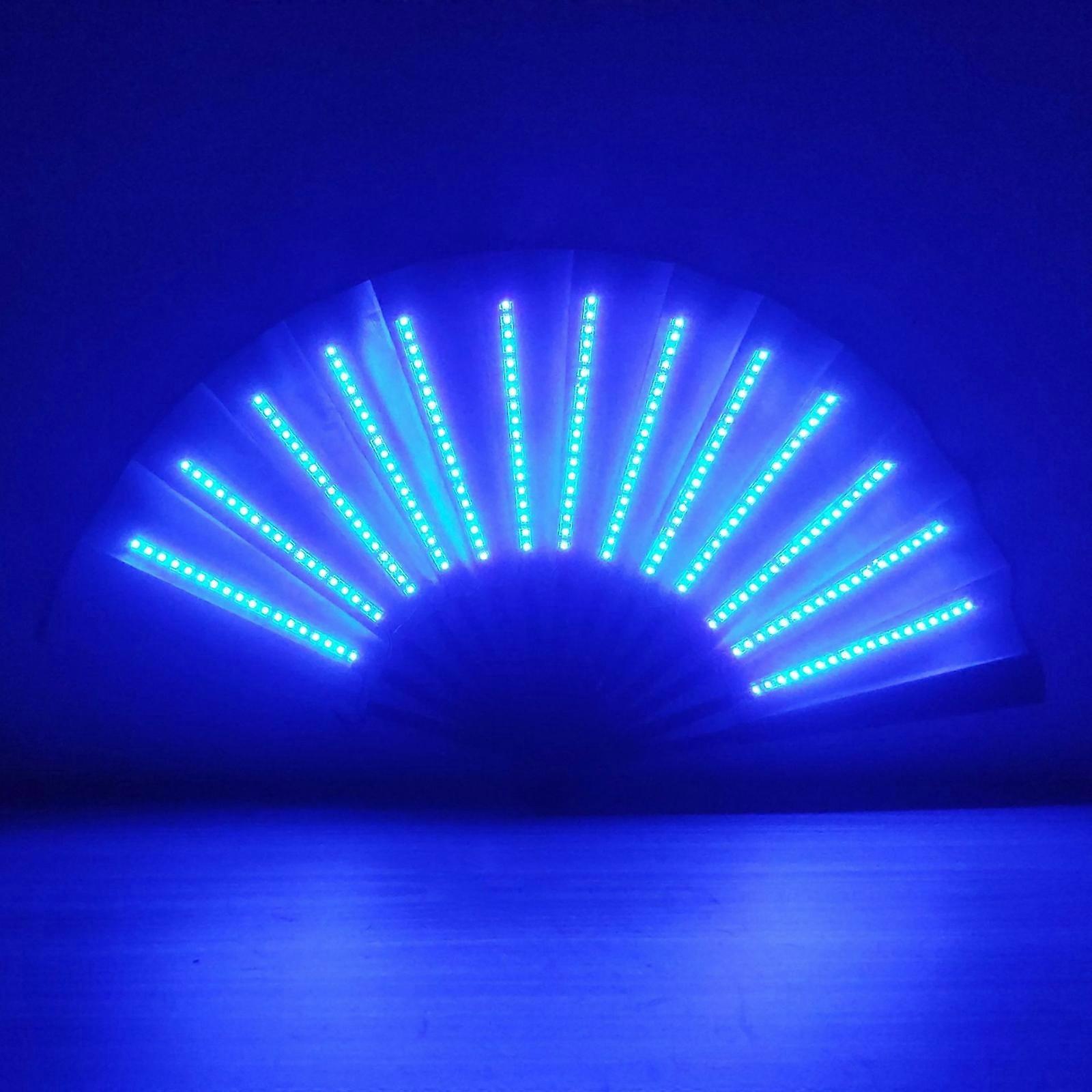 00021 LED Prom Lighting Folding Fan Bar Colorful Atmosphere Group Props, Color: Blue