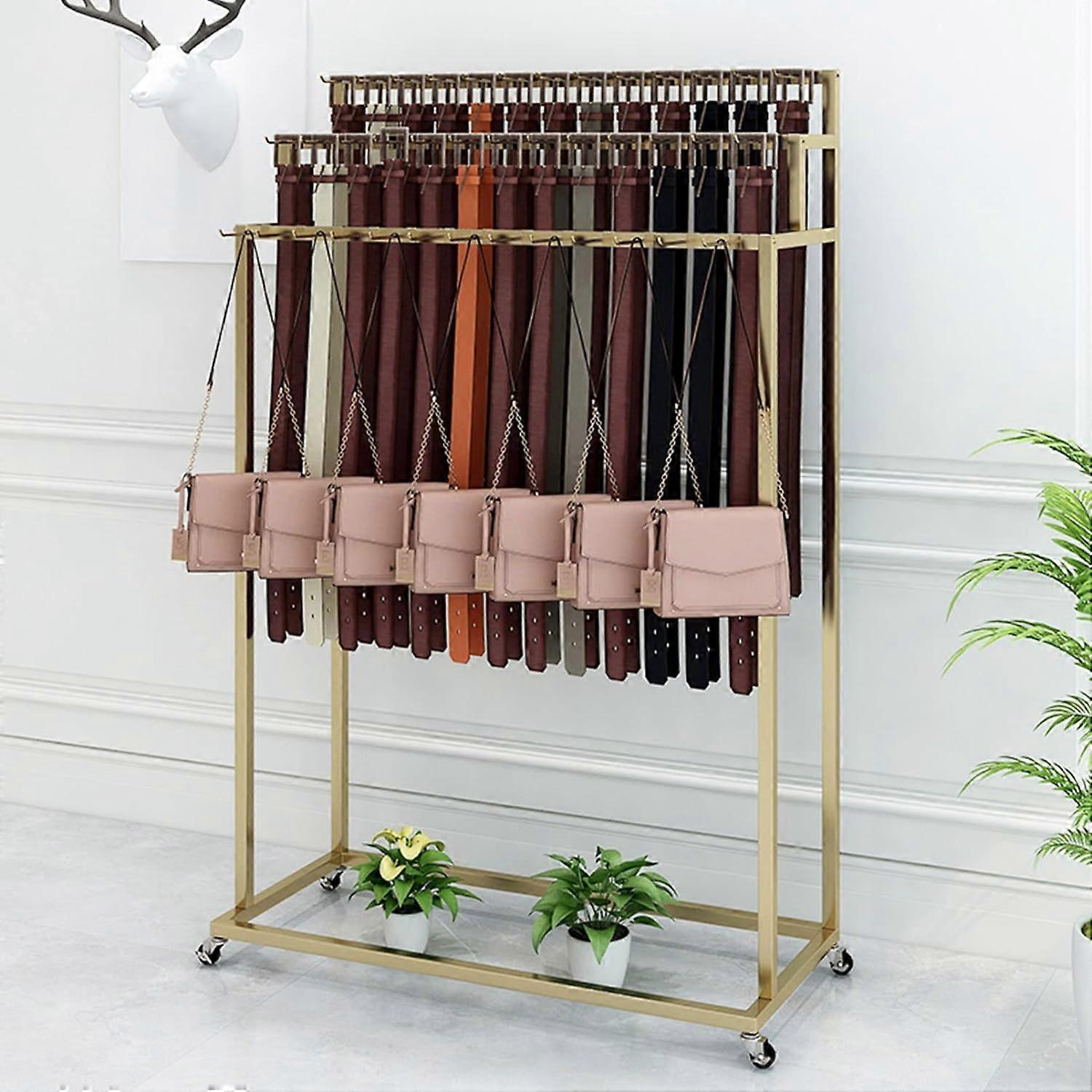 Belt Stand Floor Standing Storage Organizer for Belts and Bags Ideal for Retail 60x40x150CM B