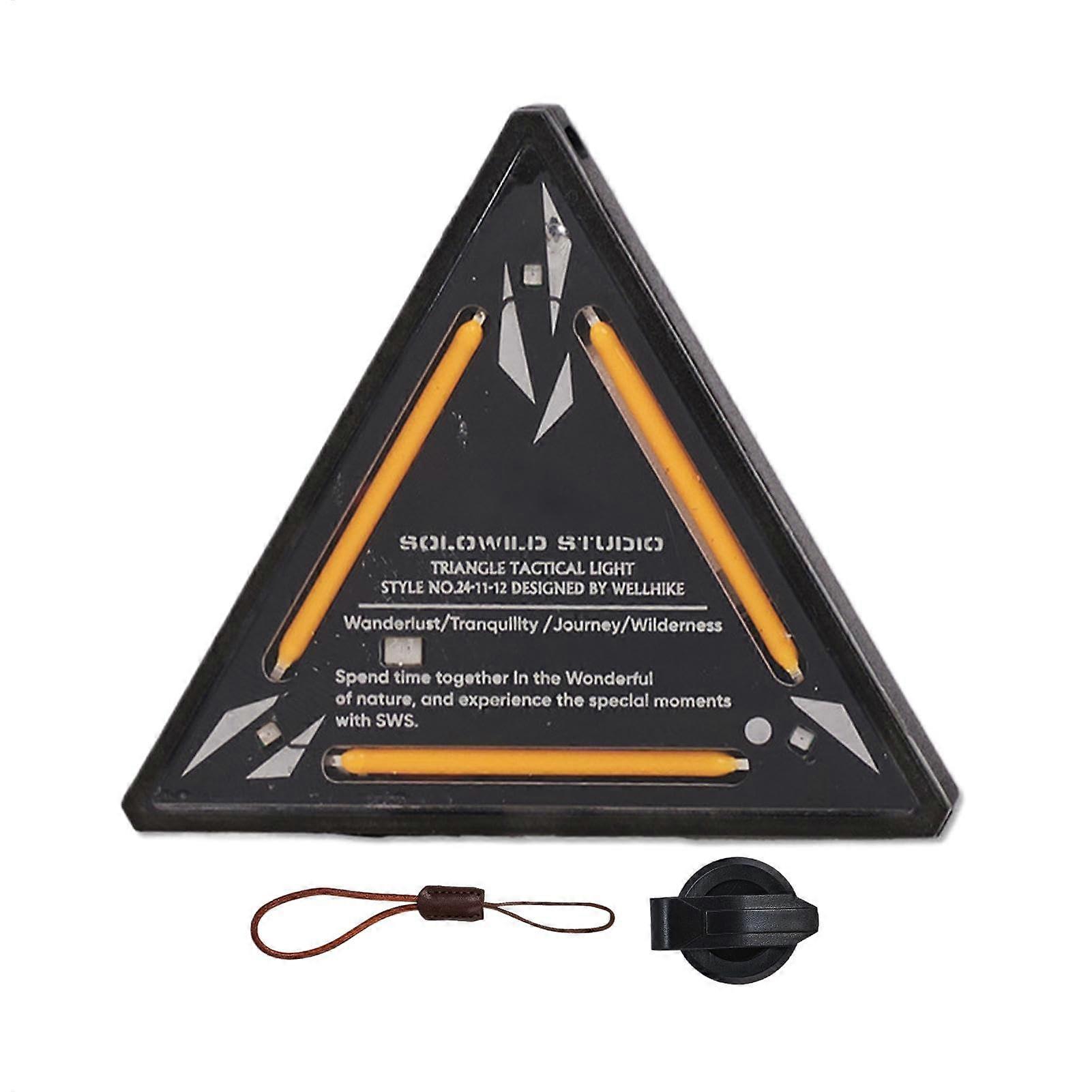 Small Safety Triangle Light, Dimmable Outdoor Warning Light, Magnetic Back, Cap Clip, Multiple Modes, Non-Slip Organizer, Beige