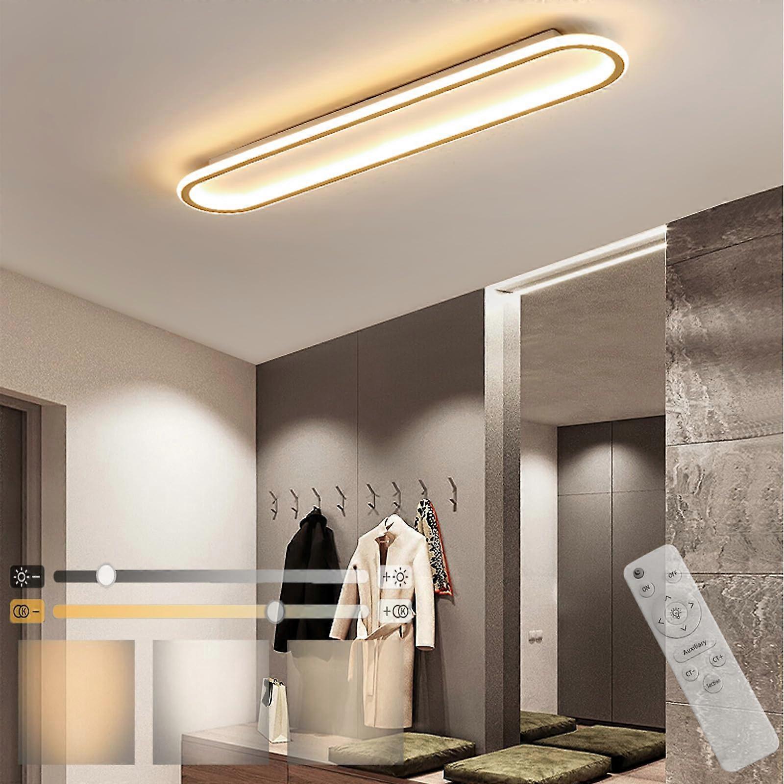 Modern Minimalist Ceiling Light with Remote Dimmable Acrylic 27006500K Aluminium (Gold, 60cm)