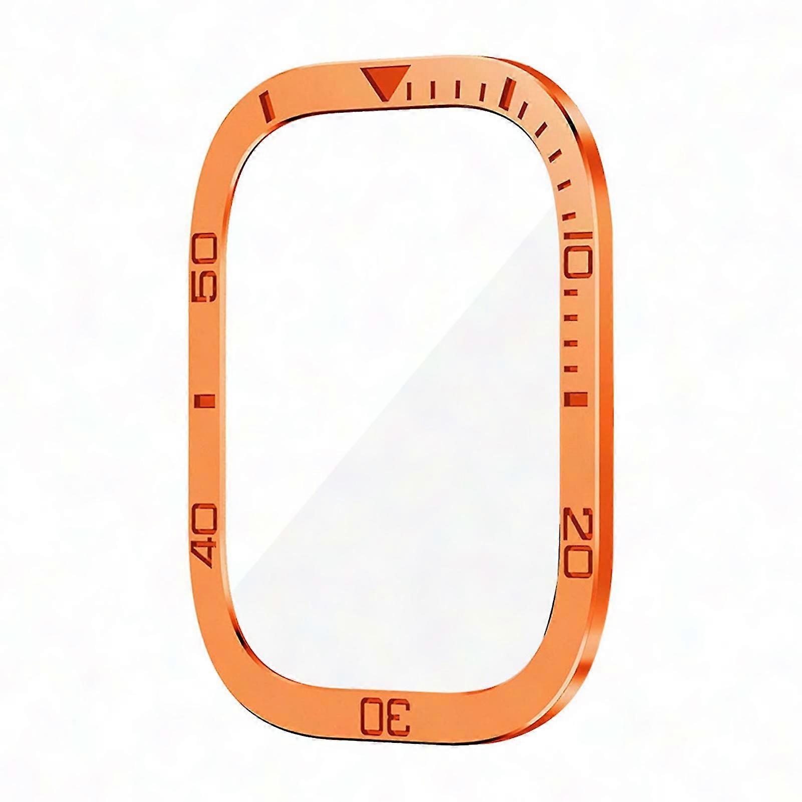 Tempered Glass Screen Protector with Metal Frame for Smartwatch, Ultra Clear Watch Guard with Time Speed Scale Bezel Cover