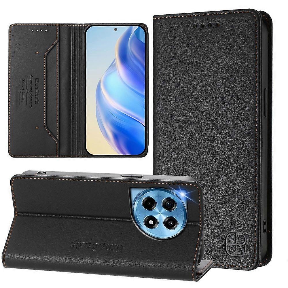 RC01 Dual-Folded Magnetic Suction RFID Leather Phone Case