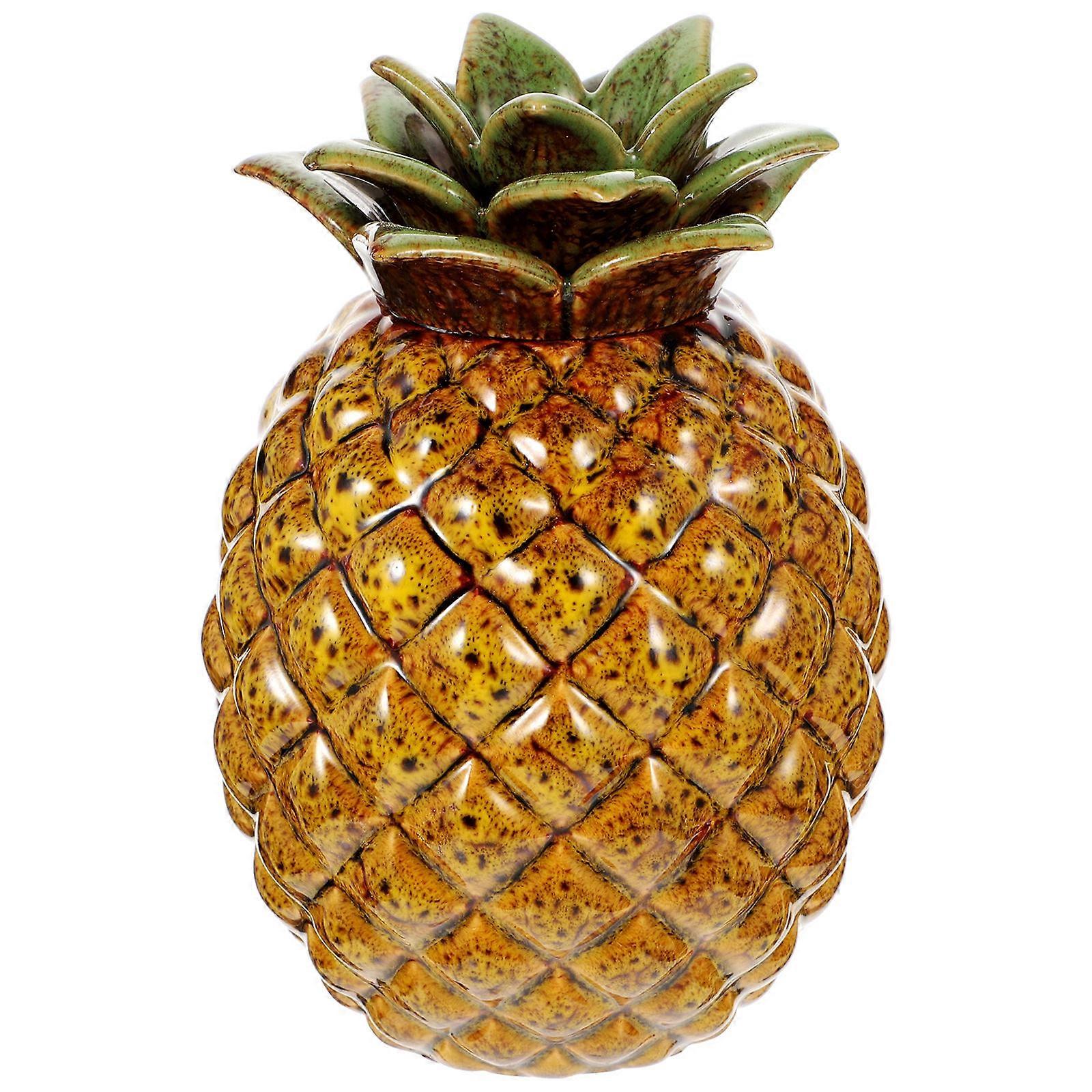 Pineapple Shaped Ceramic Tea Holder Storage Box for Home Use – Practical Kitchen Organizer with Smooth Surface for Tea, Candy and Loose Leaves Storage