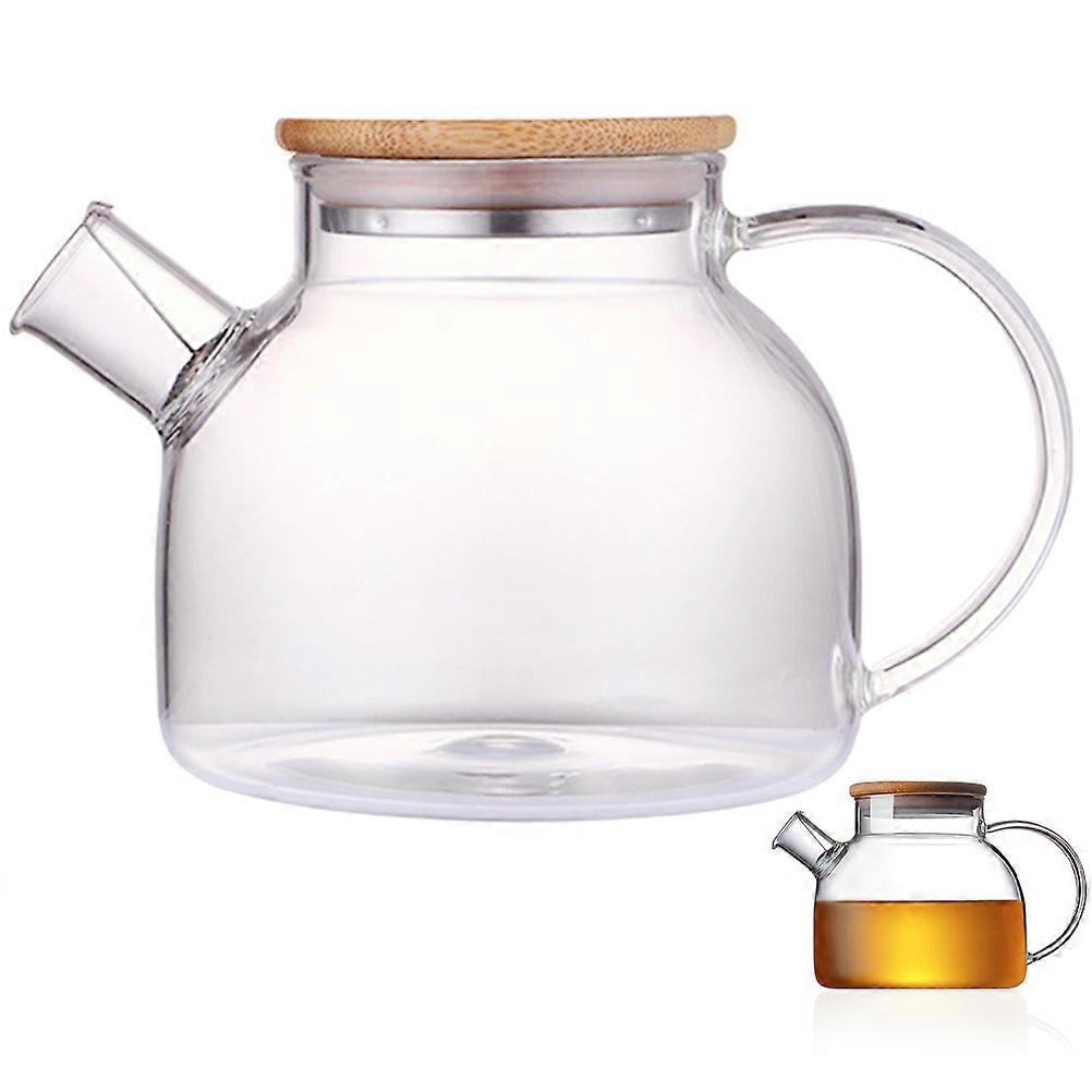 Glass Jug Clear Water Pitcher Family Daily Use 13X13X12.8CM Heat-Resistant 1Set