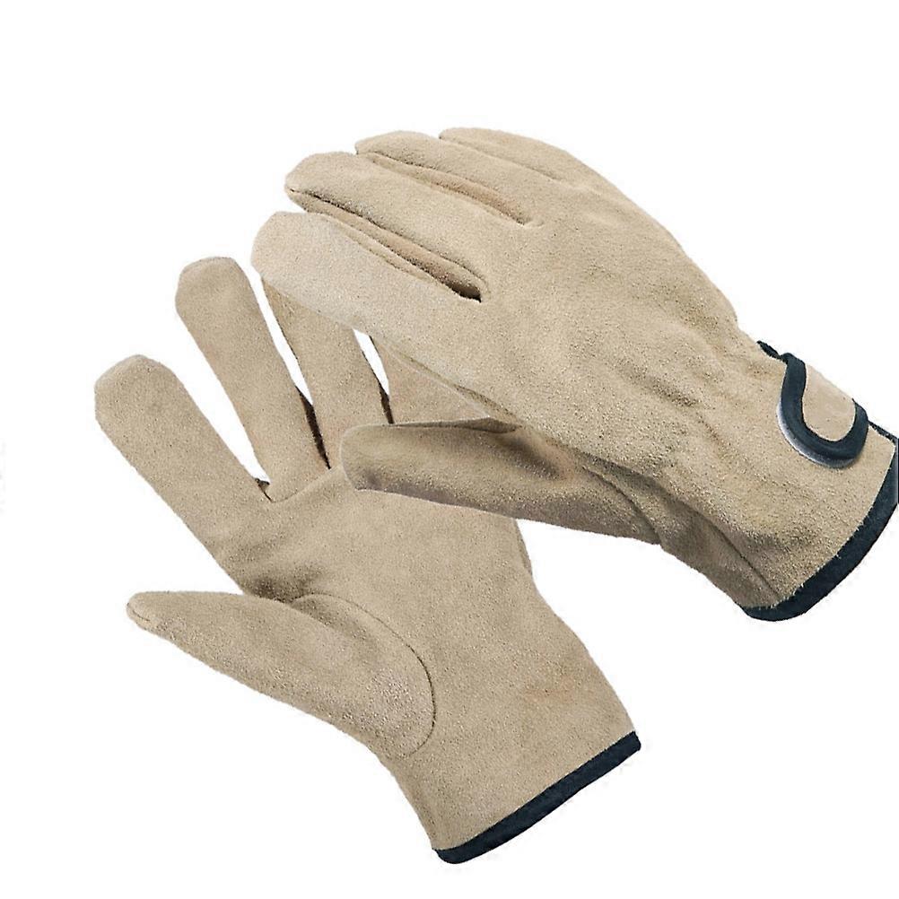 Camping Glove Heat Resistant barbecue gloves for cooking grill with flexible grip and safe length Khaki polyester 1 pair