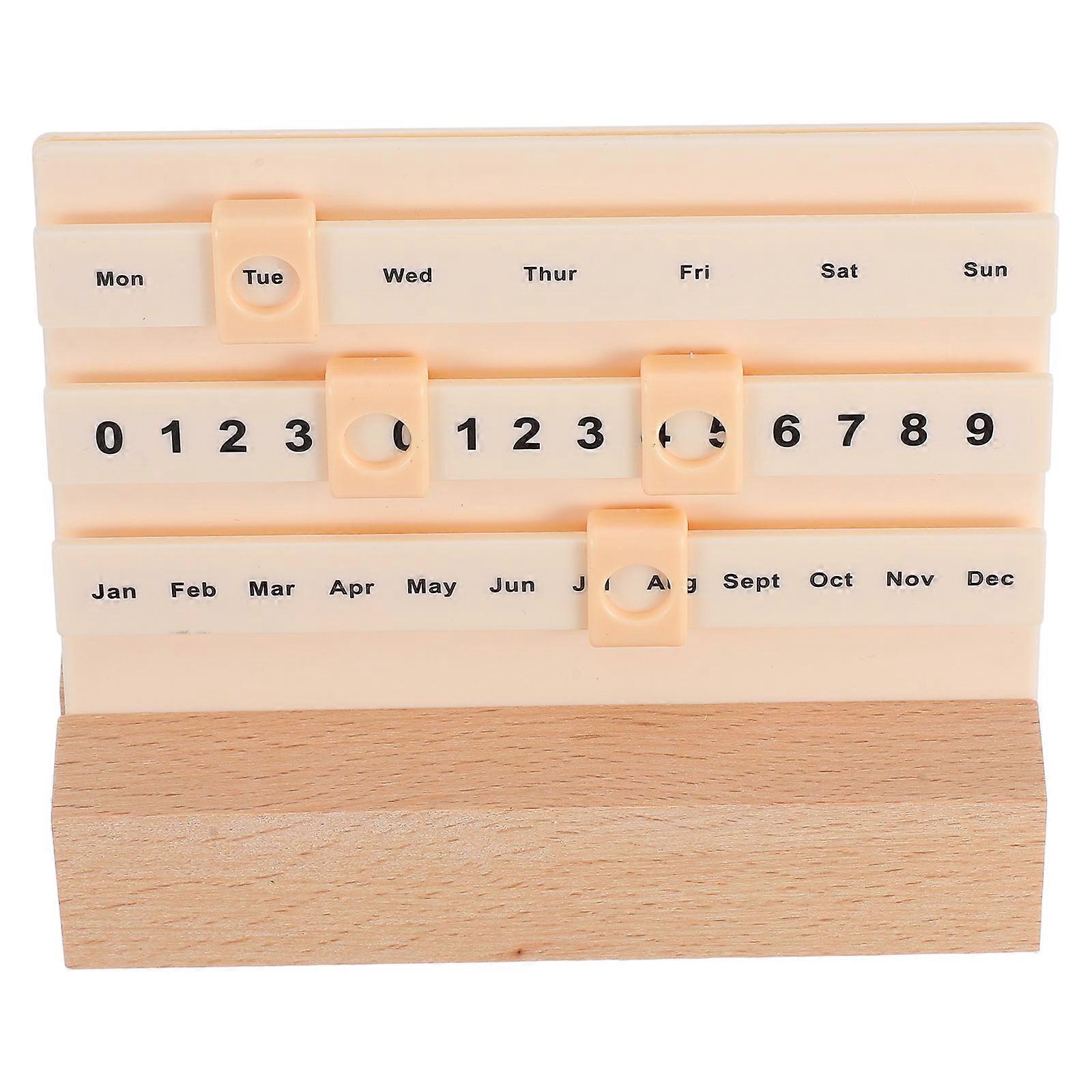 Office Items Calendar Perpetual Calendar Blocks Metal Material Weekly Planner 1Pcs