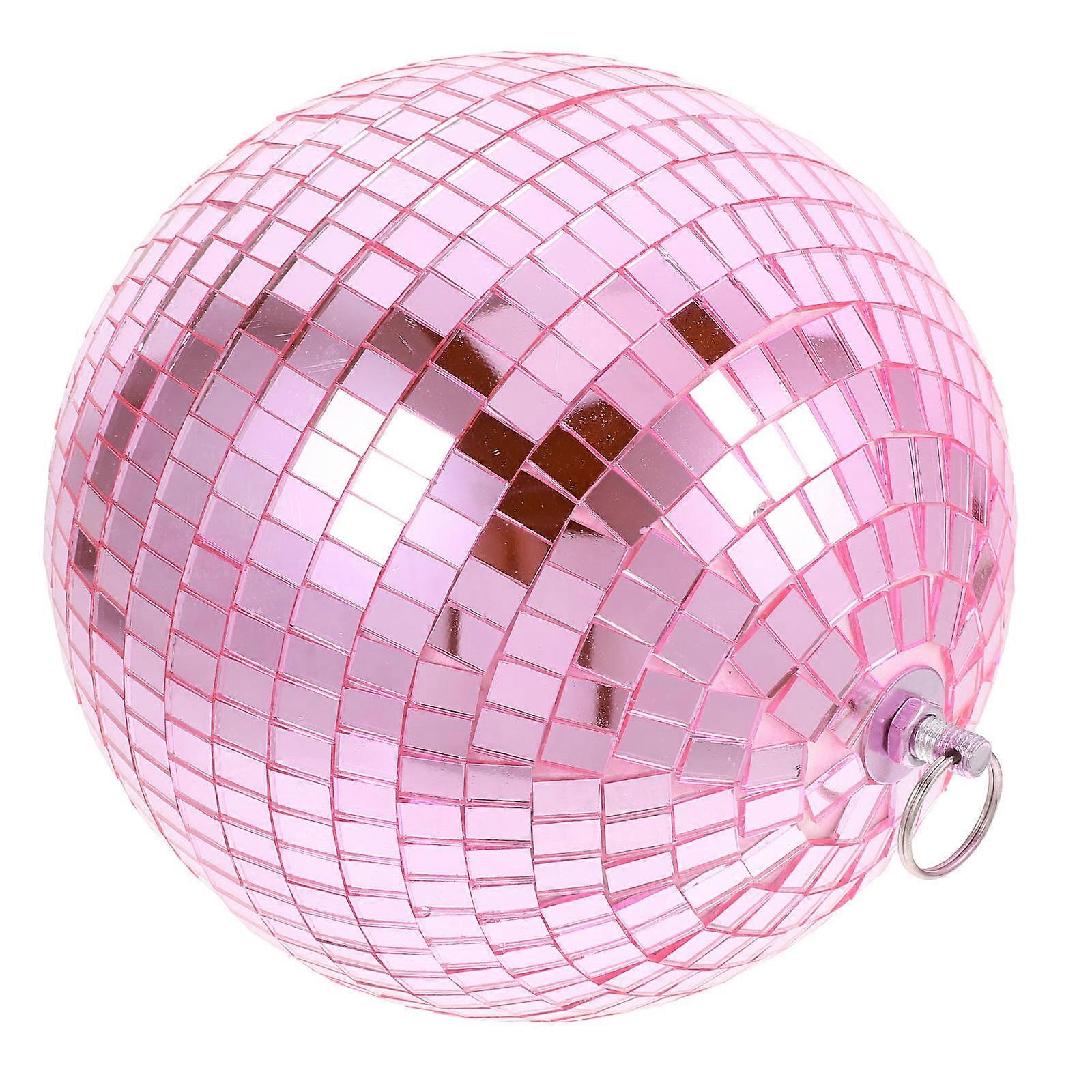 Plastic Disco Ball Pink 18cm Diameter Glass Party Ornaments For Christmas Celebration Disco Style 1Set