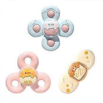 3pcs Spinner Toys Butterfly Cartoon Spinning Suction Toys Suction Cup Spinning Top Toy Spinner Toys Baby Bath Toy