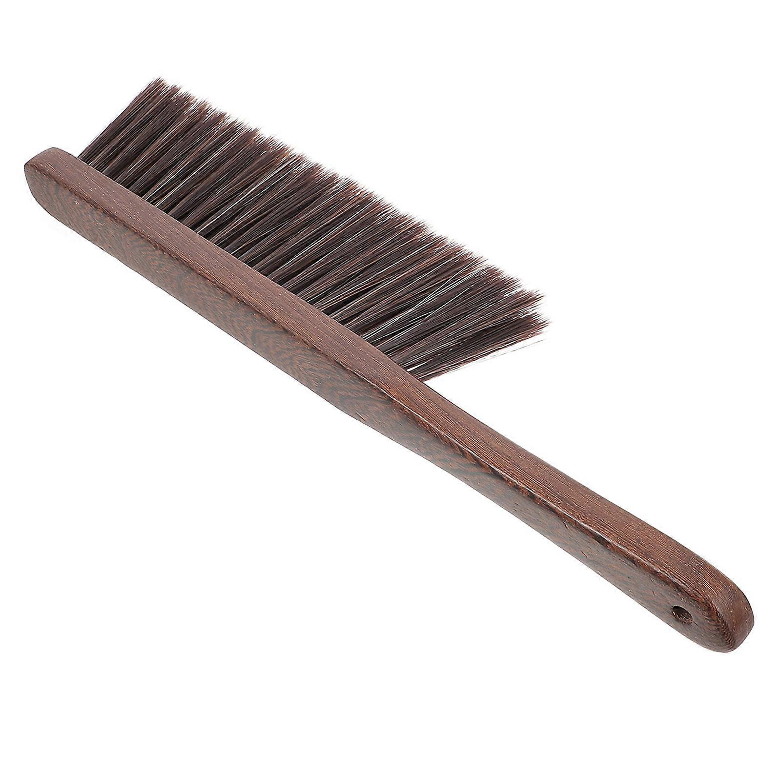 Brown Cleaning Brush with Comfortable Wood Handle for Sweeping Dust Sand and Dirt 1 Pc