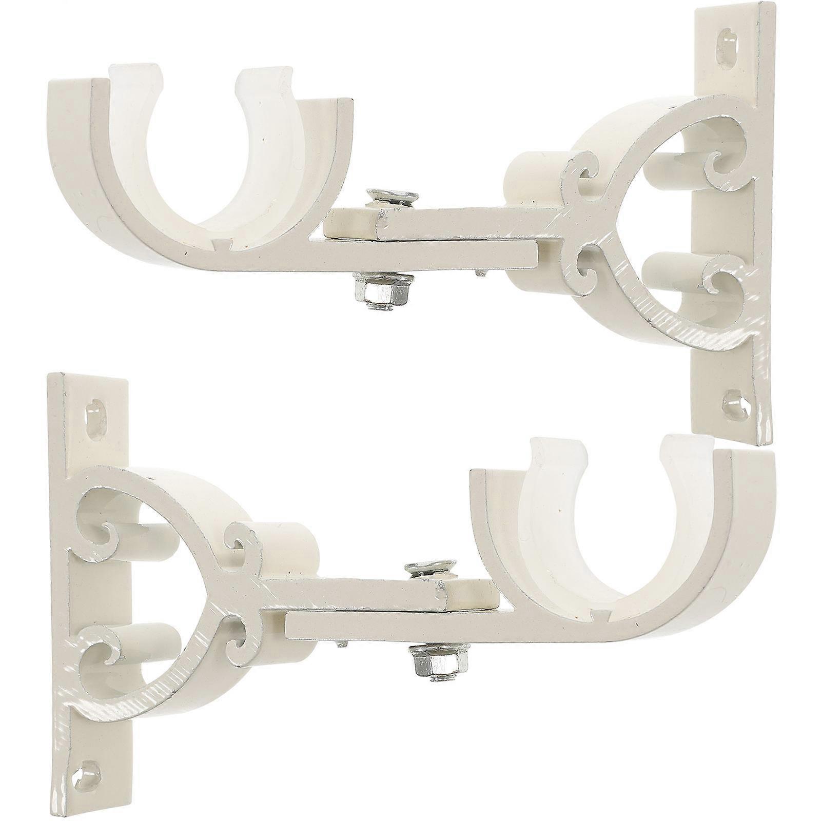 Curtain Rod Support Bracket Adjustable Wall Hook For Kitchen ABS Material 2Pcs