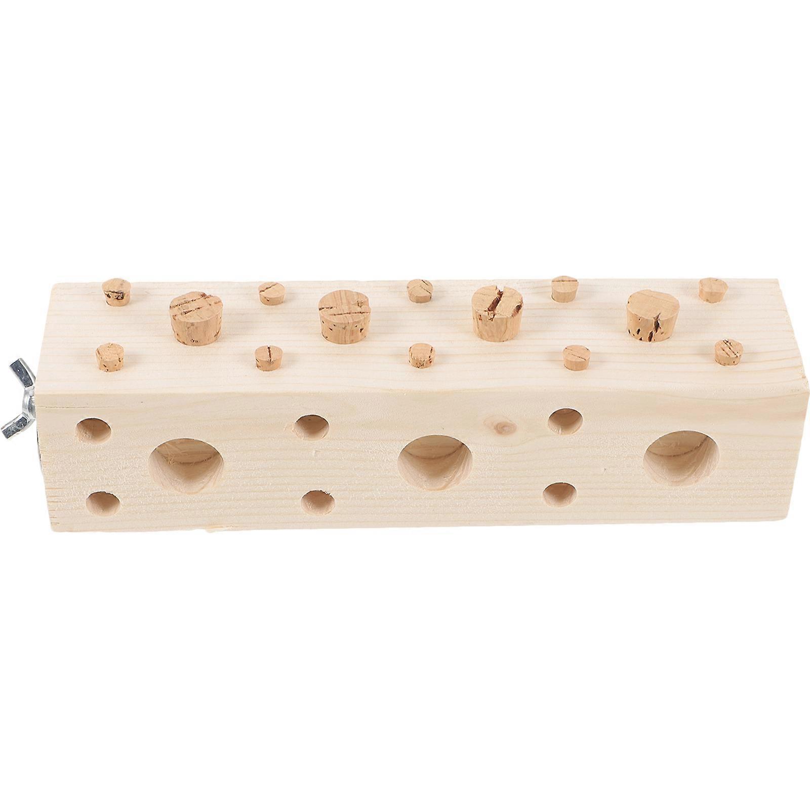 Parrot Bite Wooden Block for Small Birds | Natural Chewing Perch Stand for Cage | Exercise for Coordination and Balance Skills | for Parakeets and