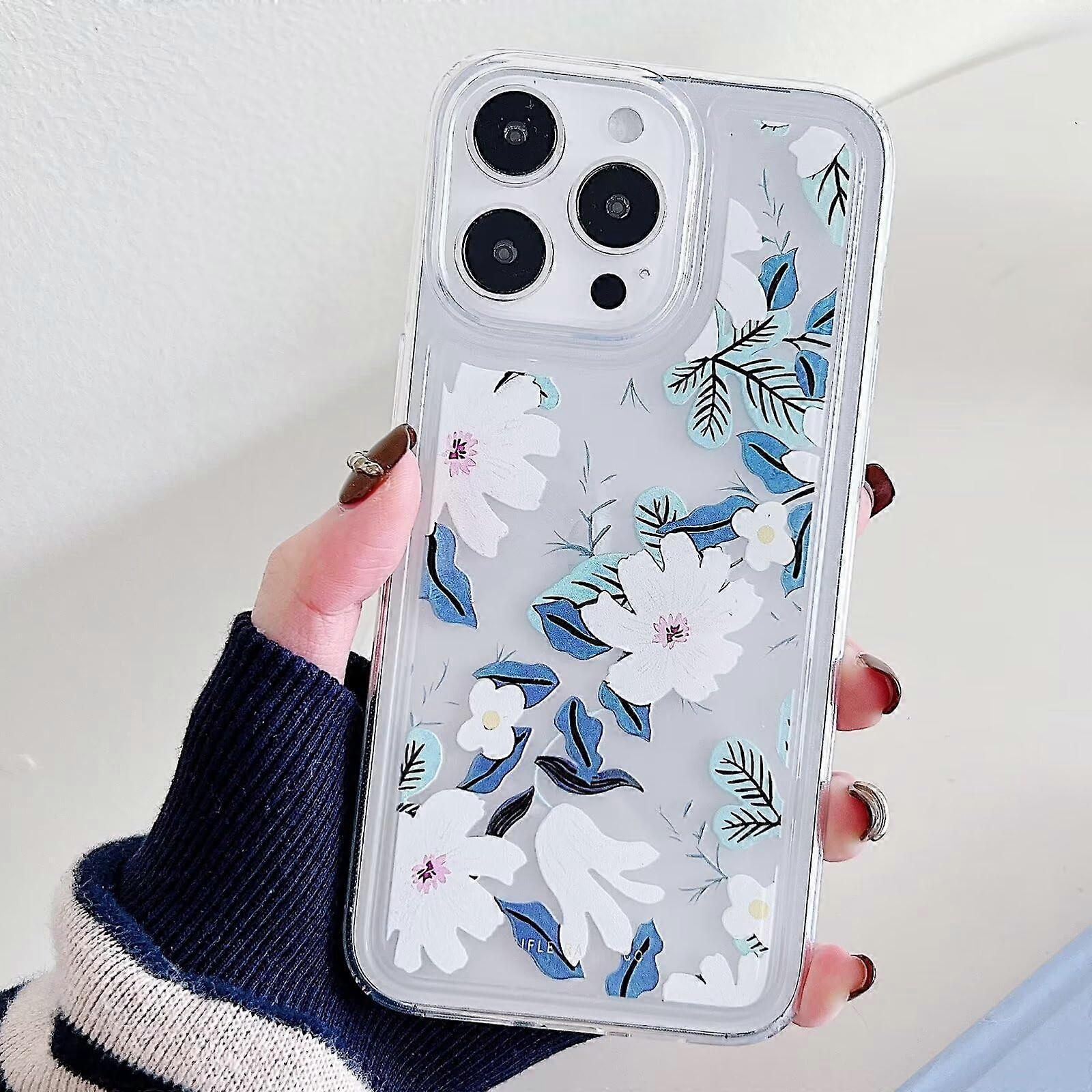 Transparent Silicone Case for iPhone 11 Pattern B, Flower Design, Lightweight Soft Shockproof Protective Cover