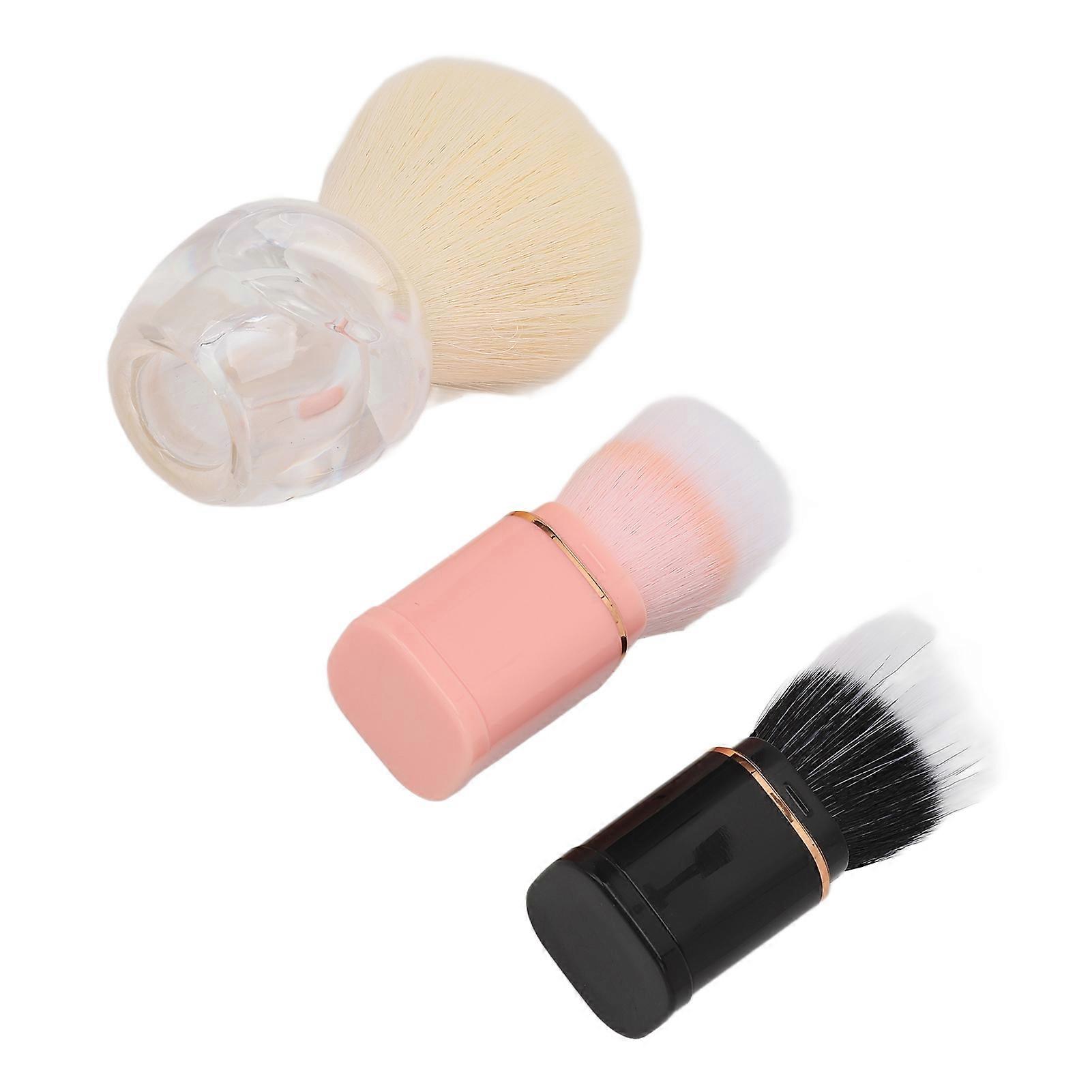 3pcs Makeup Brush Set Portable Small Brushes Face Handheld Retractable Makeup Brush