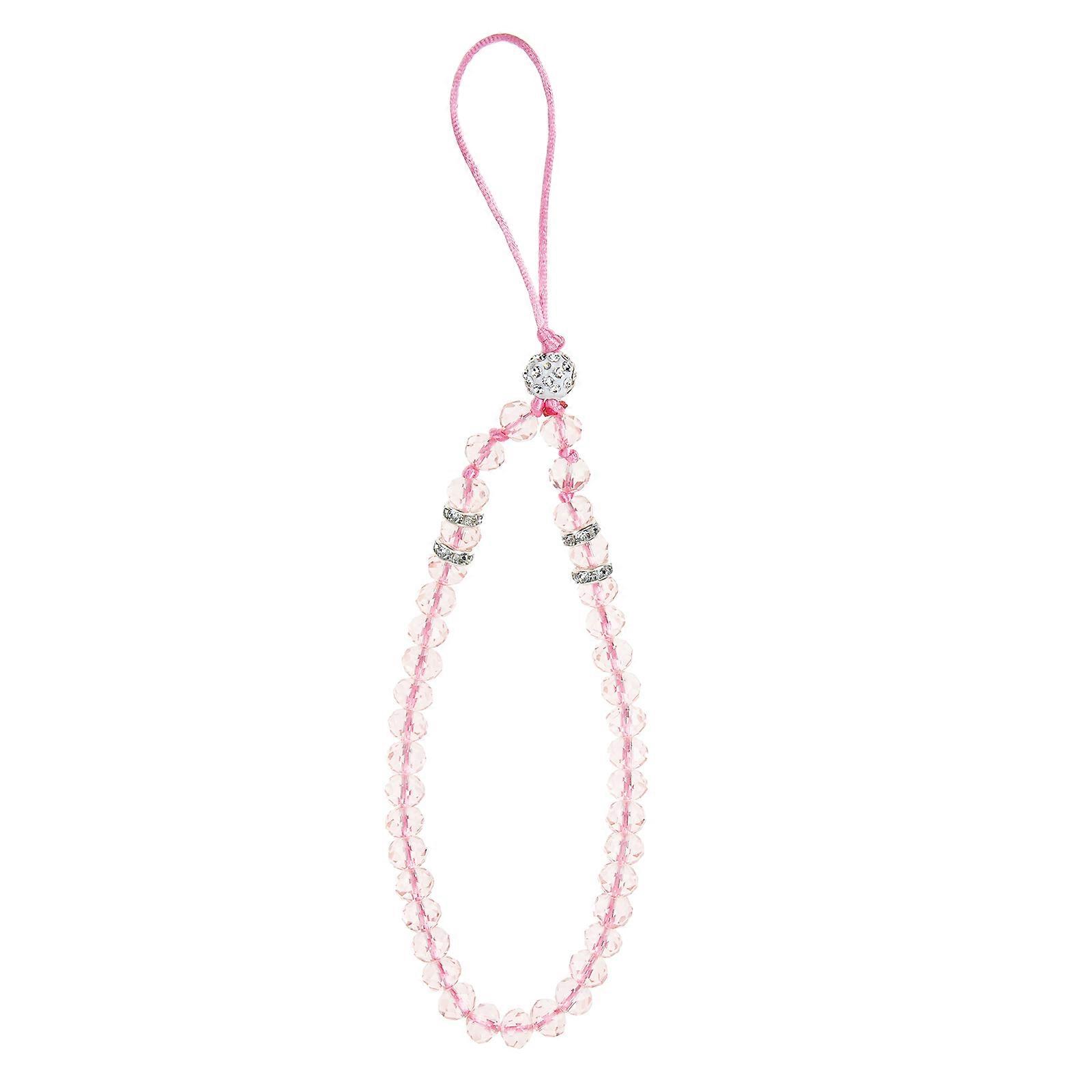Skid Phone Lanyard Charm Strap Wrist Wearable Multi Function Pink 20x3.5cm 1Set